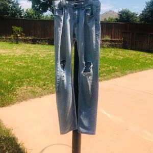 Blue ripped jeans